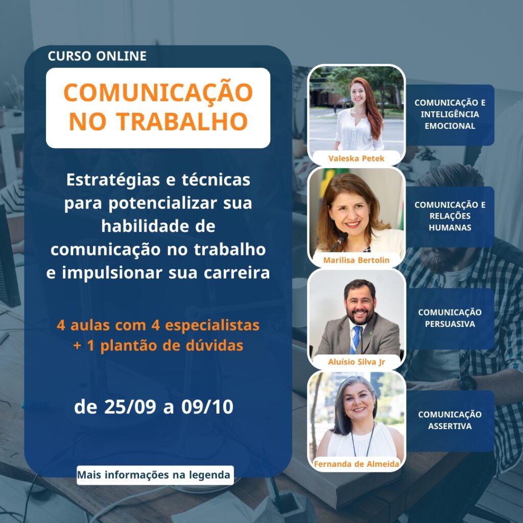 Curso Comunicação no Trabalho é lançado por profissionais. Imagem: Divulgação